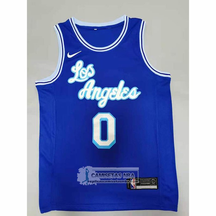 Camiseta Los Angeles Lakers Russell Westbrook NO 0 Hardwood Classic 2021-2022 Azul